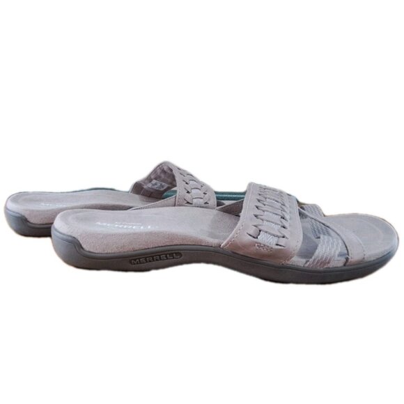 Merrell Women's 9 Moon Gray Slip-on Braided Sandals Flats - Picture 10 of 15